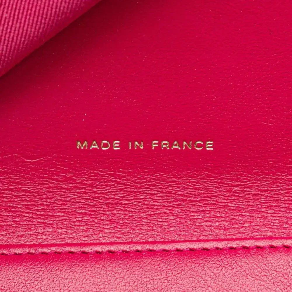 CHANEL Pink Caviar Leather Logo Wallet